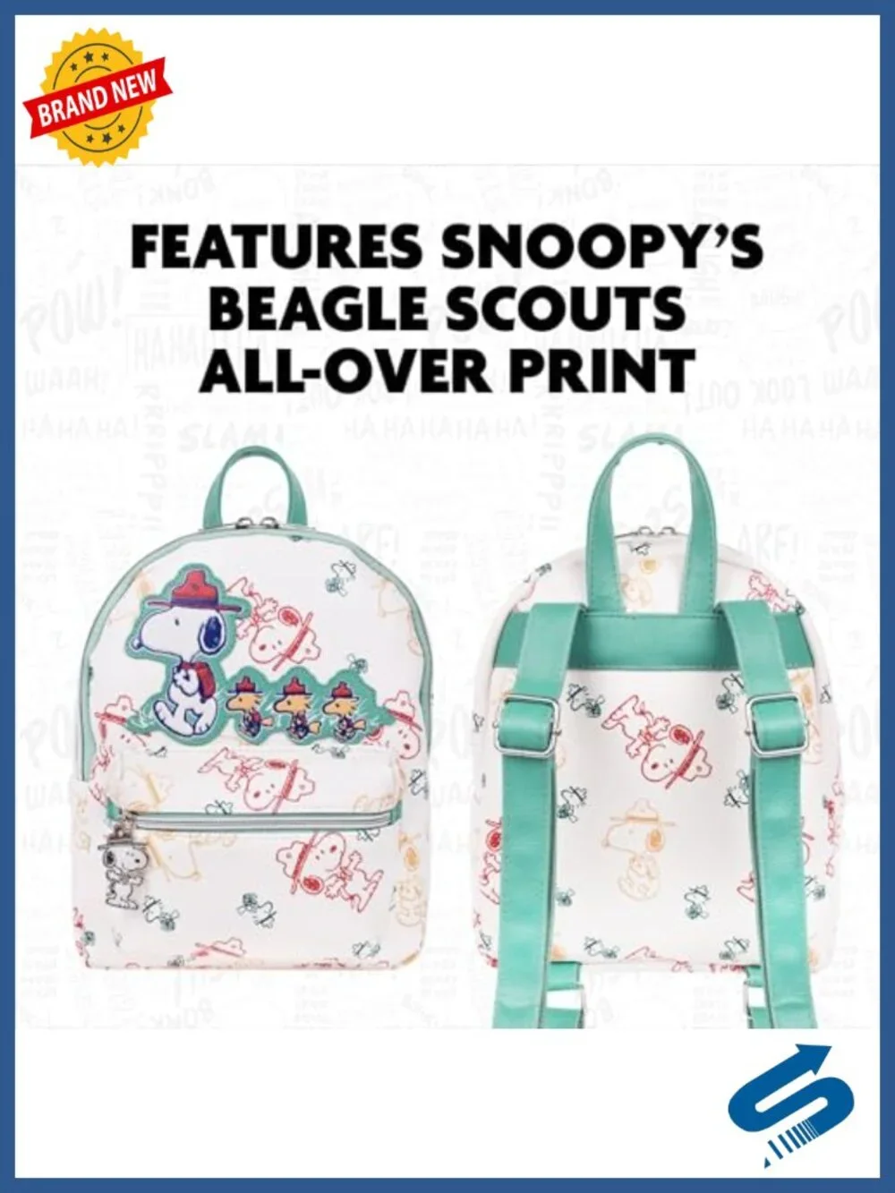 Beagle Scout Snoopy Mini Backpack with Adjustable Straps - Polyurethane Pu